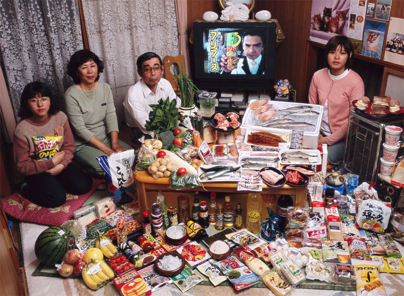 Alimentation : consommation hebdomadaire d'une famille japonaise