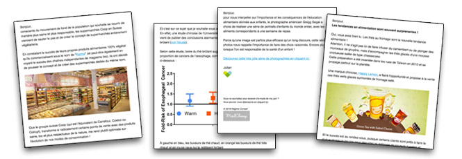 Alimentation positive : Exemple de la newsletter