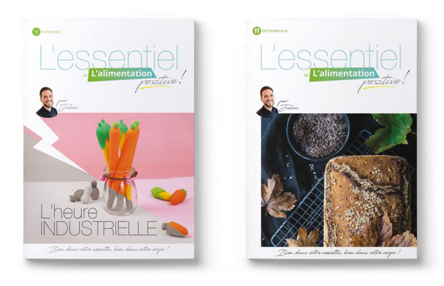 Deux numéros du magazine L'Essentiel de l'alimentation positive