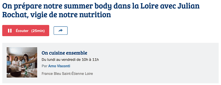 France Bleu Loire Saint-Etienne, podcast de l'émission avec Julian ROCHAT : kéfir, alimentation équilibrée, sucre, graisse abdominale : tout savoir sur la nutrition pour préparer son body summer pour cet été !